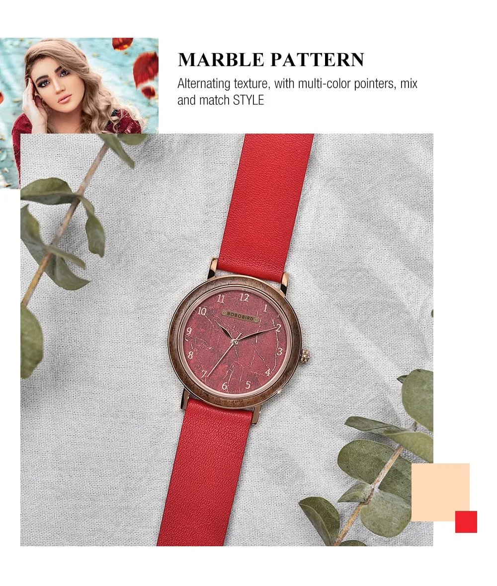 Women Watch Female Alloy Wristwatch Casual fashion Quartz Timepiece Clock Wooden
