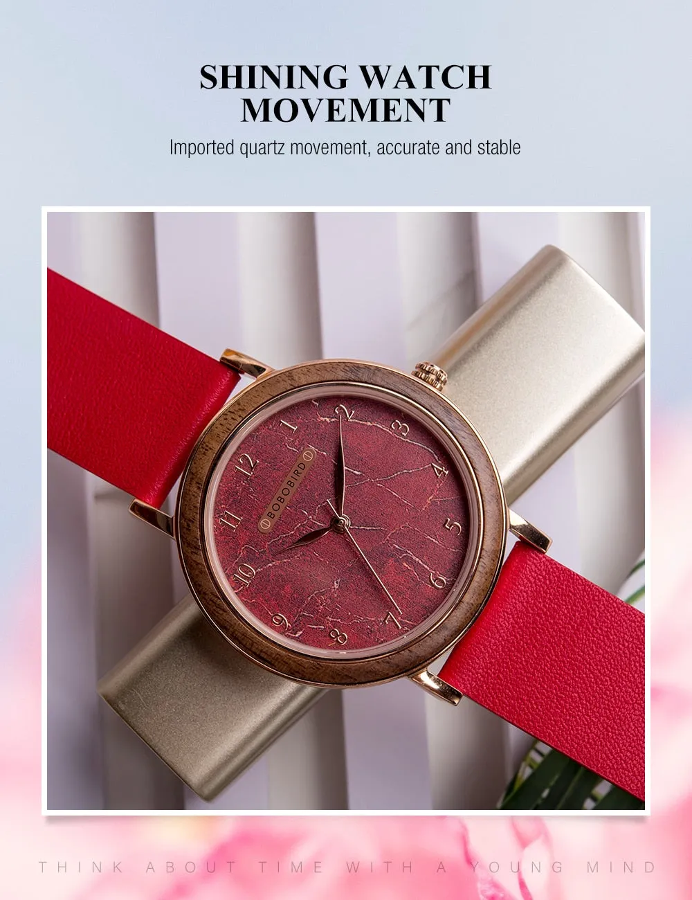 Women Watch Female Alloy Wristwatch Casual fashion Quartz Timepiece Clock Wooden