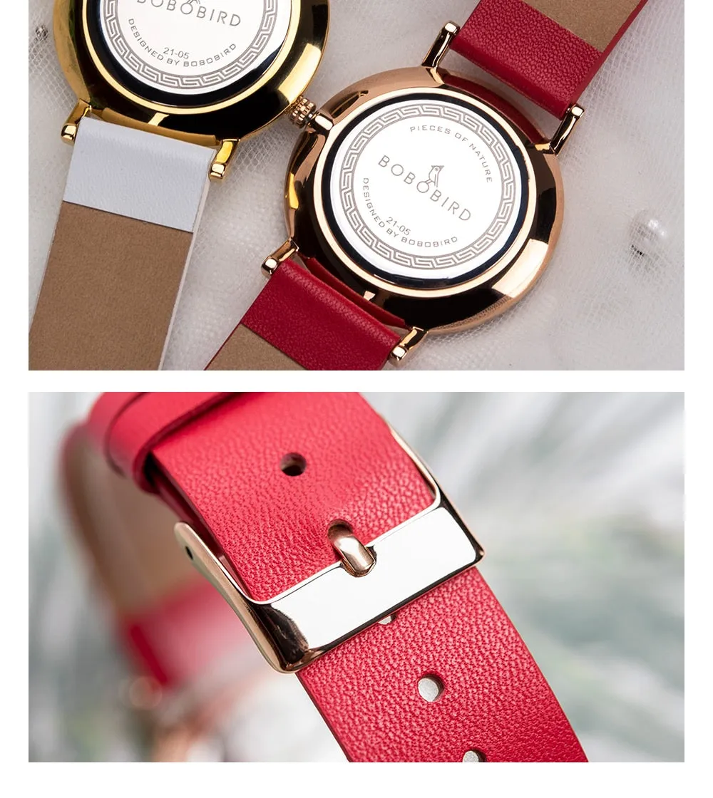 Women Watch Female Alloy Wristwatch Casual fashion Quartz Timepiece Clock Wooden
