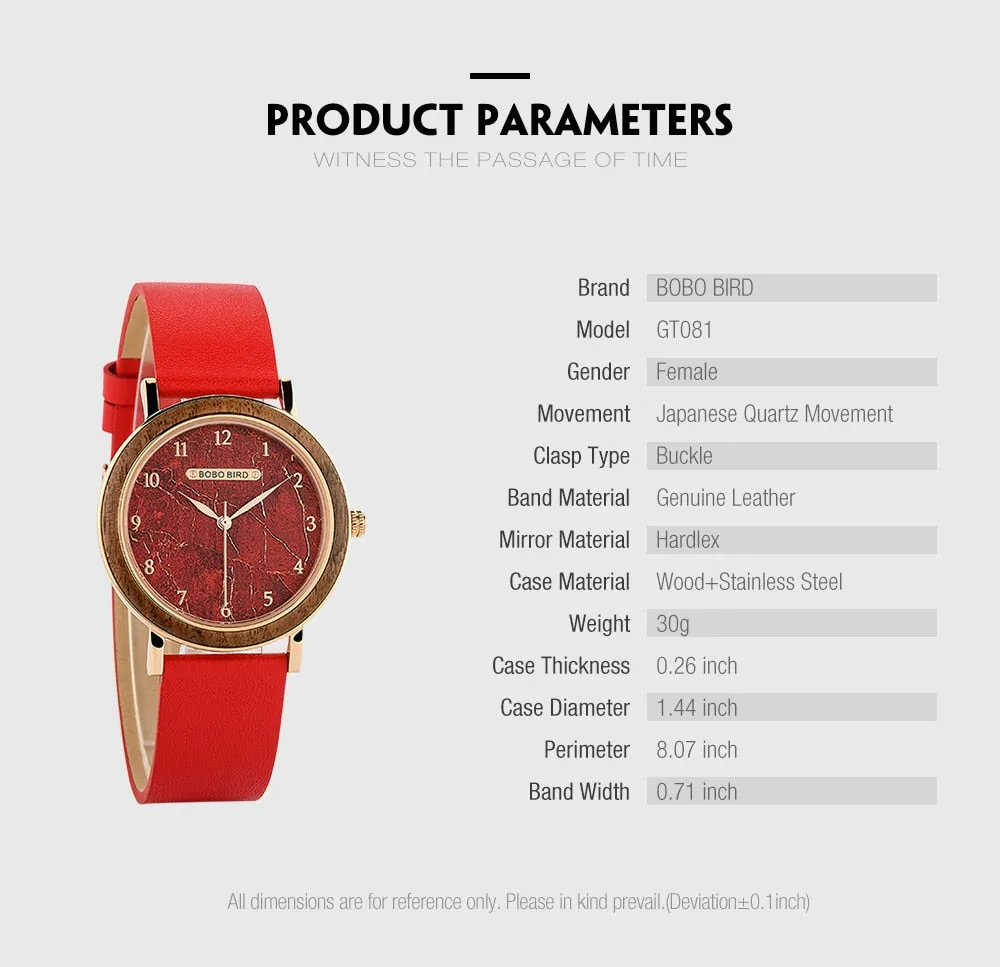 Women Watch Female Alloy Wristwatch Casual fashion Quartz Timepiece Clock Wooden