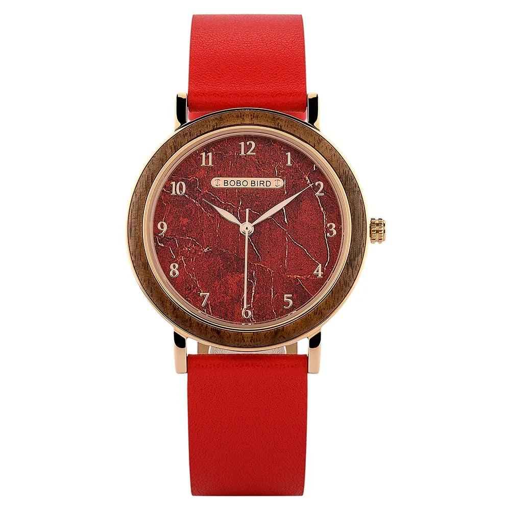 Women Watch Female Alloy Wristwatch Casual fashion Quartz Timepiece Clock Wooden