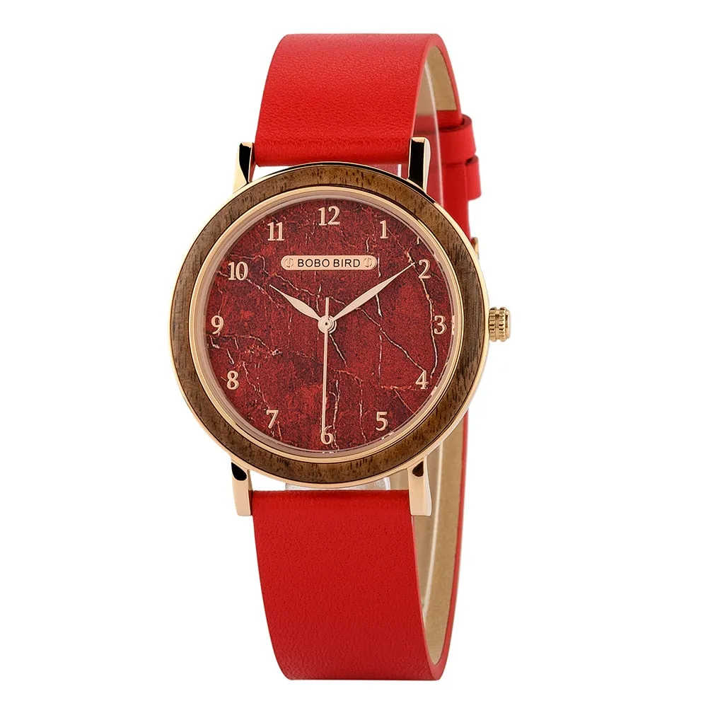 Women Watch Female Alloy Wristwatch Casual fashion Quartz Timepiece Clock Wooden
