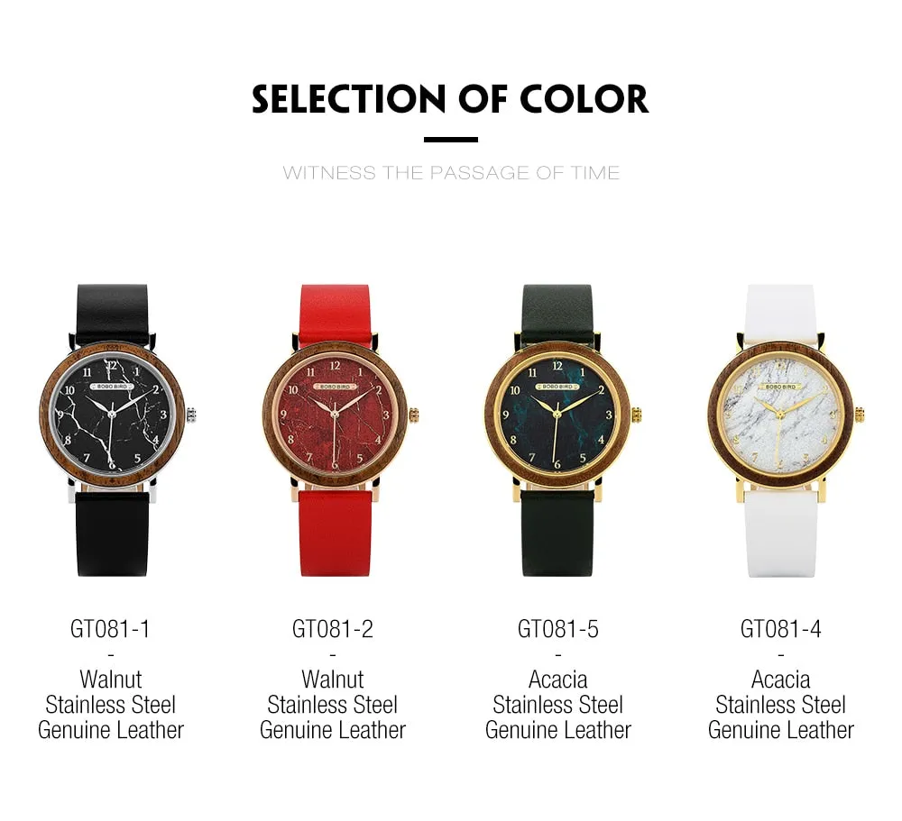 Women Watch Female Alloy Wristwatch Casual fashion Quartz Timepiece Clock Wooden
