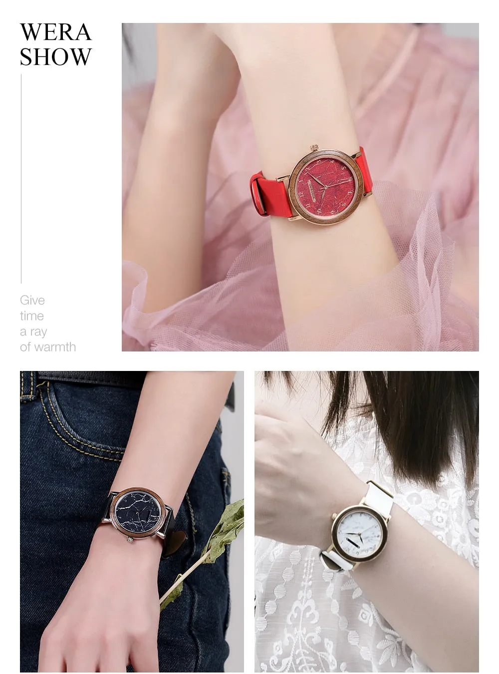 Women Watch Female Alloy Wristwatch Casual fashion Quartz Timepiece Clock Wooden