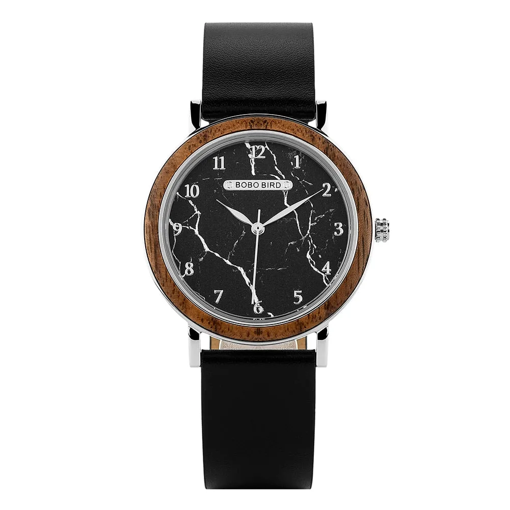 Women Watch Female Alloy Wristwatch Casual fashion Quartz Timepiece Clock Wooden