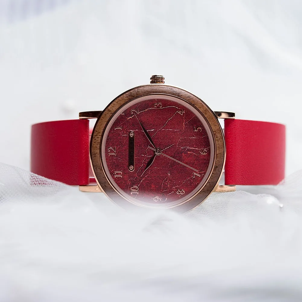 Women Watch Female Alloy Wristwatch Casual fashion Quartz Timepiece Clock Wooden