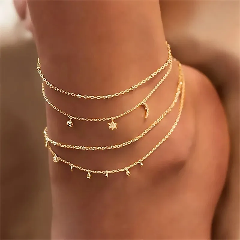 Women's Multi-layer Bohemian Chain Anklets for Summer